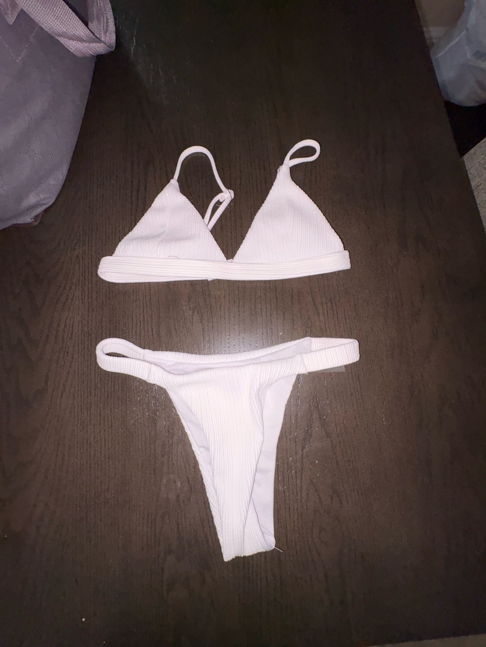 SHEIN Triangle White Bikini Set
